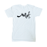 NEW! Motif Script Logo Front and Back Tee - White