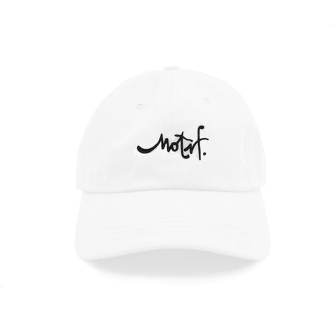 Script Motif Dad Hat - White - Wholesale